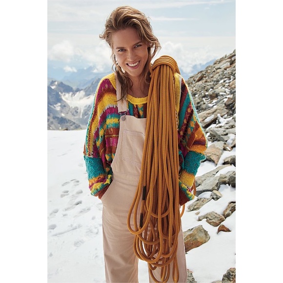 Free People Sweaters - New Free People December skies colorful knit poncho sweater Small